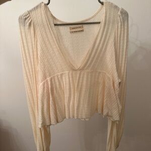 UO Prairie Ribbed Babydoll Top